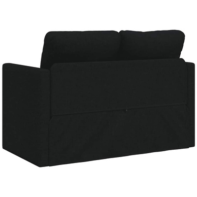 Sofa podłogowa 2-w-1, czarna, 112x174x55 cm, tkanina