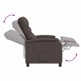 Fotel recliner Ciemny brąz tkanina