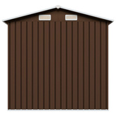 Szopa ogrodowa, brązowa, 204 x 132 x 186 cm, stalowa