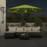 Ścienny parasol ogrodowy z LED, zielony, 290 cm