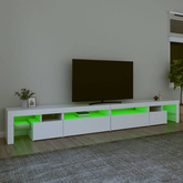 vidaXL Szafka pod TV z oświetleniem LED, biała, 290x36,5x40 cm