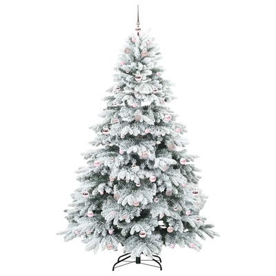 Sztuczna choinka z 300 diodami LED Biały 210 cm PE i PVC