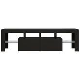 vidaXL Szafka pod TV z oświetleniem LED, czarna, 140x36,5x40 cm