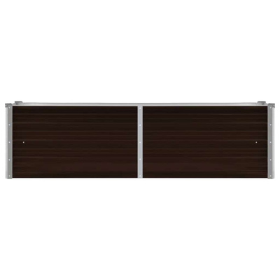 Podwyższona donica, brązowa, 160x40x45 cm, galwanizowana stal