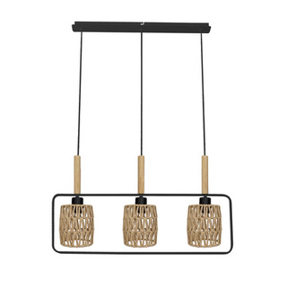 Lampa wisząca z abażurami Crown beżowe abażury potrójna do jadalni