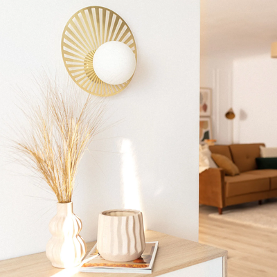 Kinkiet Złoty Kula Mleczna Abruzzo Gama G9