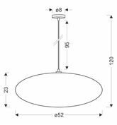 Lampa wisząca CAFEE' skandynawska z abażurem beżowym frappe 52 cm - minimalistyczne oświetlenie sufitowe w stylu japandi E27