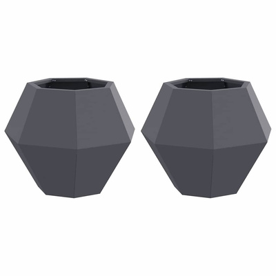 Donica 2 pcs Antracyt 50 x 50 x 40 cm Stal