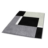 Kleine Wolke Dywanik łazienkowy Dakota Platinum, 55x65cm, szaro-czarny