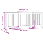 Osłona na grzejnik, biała, 205x21,5x83,5 cm