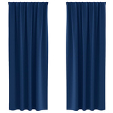 Firany blackout z kółkami 2 pcs Ciemnoniebieski 245 x 140 cm