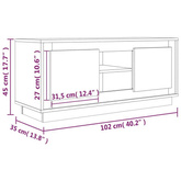 vidaXL Szafka pod TV, biała, 102x35x45 cm, materiał drewnopochodny