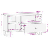 vidaXL Szafka pod TV, brązowo-czarna 80x33,5x46 cm, lite drewno mango