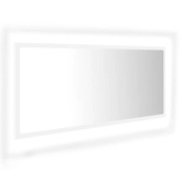 vidaXL Lustro łazienkowe z LED, białe, 100x8,5x37 cm, akryl
