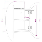 Szafka łazienkowa z lustrem i LED, biała, 54x54x17,5 cm
