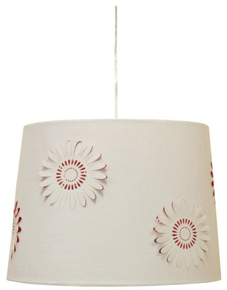 Lampa wisząca z abażurem Rozone biała do salonu E27