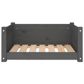 Legowisko dla psa, szare, 65,5x50,5x28 cm, lite drewno sosnowe vidaXL