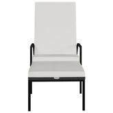 vidaXL Leżaki z podnóżkiem, 2 szt., polirattanowe, brązowe