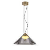 Lampa wisząca Presto 42 szklana złota z kloszem dymionym nad stół GX53