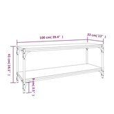 vidaXL Szafka pod TV czarna 100x33x41 cm materiał drewnopochodny/stal