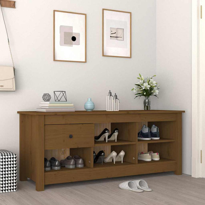 Szafka na buty, miodowy brąz, 110x38x45,5 cm, drewno sosnowe