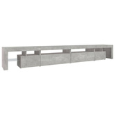 vidaXL Szafka pod TV z oświetleniem LED, szarość betonu, 290x36,5x40cm