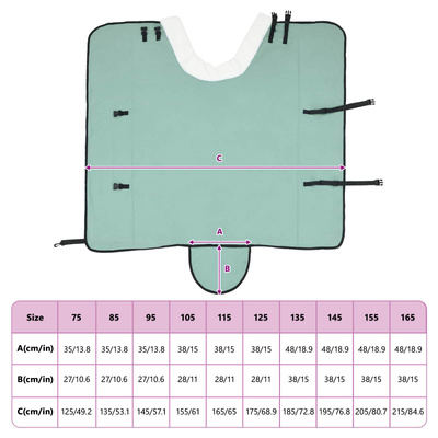 Koc dla Koni Specjalna zieleń 165 cm Polarowy fleece