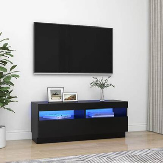 vidaXL Szafka pod TV z oświetleniem LED, czarna, 100x35x40 cm