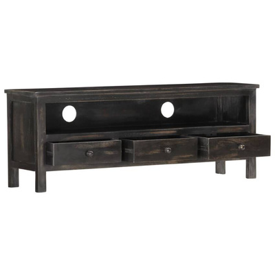 vidaXL Szafka pod TV, czarna, 120 x 30 x 45 cm, lite drewno mango