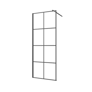 Kabina walk-in ii 80x200cm geometryczna 8mm shiny-glass czarny AK-32-187-S Invena