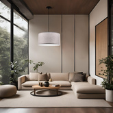 SHANTI lampa wisząca czarny 1x40W E27 abażur szary  31-38678