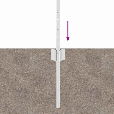 Wbudowany słupek ogrodzeniowy 5 szt. srebrny 100 cm