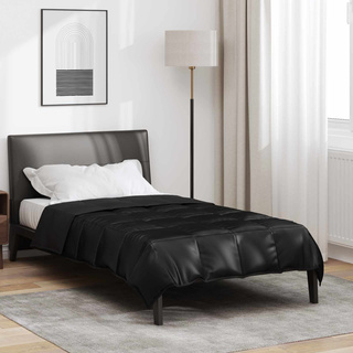 Kołdra na cały rok Czarny 135 x 220 cm Satyna i Mikrofibra
