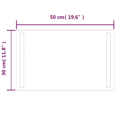 vidaXL Lustro łazienkowe z LED, 50x30 cm