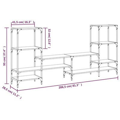 vidaXL Szafka pod TV, dąb sonoma, 206,5x28,5x95 cm