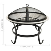 vidaXL Palenisko i grill 2-w-1, z pogrzebaczem, 56x56x49 cm, stal