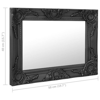 vidaXL Lustro ścienne w stylu barokowym, 50x40 cm, czarne