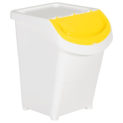 Kosze na śmieci układane w stos, 3 szt., białe, PP, 120 L