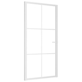 vidaXL Drzwi wewnętrzne, 102,5x201,5 cm, białe, szkło ESG i aluminium