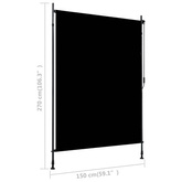 vidaXL Roleta zewnętrzna, 150x270 cm, antracytowa