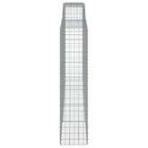 Kosze gabionowe, 9 szt, 400x50x200/220 cm, galwanizowane żelazo