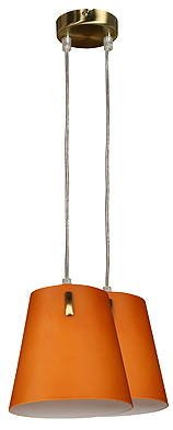 Lampa wisząca z abażurami Muscat podwójna pomarańczowa vintage nad stół