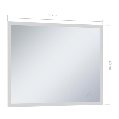 Lustro łazienkowe z LED i czujnikiem dotykowym, 80x60 cm vidaXL