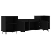 vidaXL Szafka pod TV, czarna, 160x35x55 cm, materiał drewnopochodny