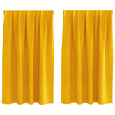 Zasłony zaciemniające 2 pcs Musztardowy Żółty 140 x 140 cm