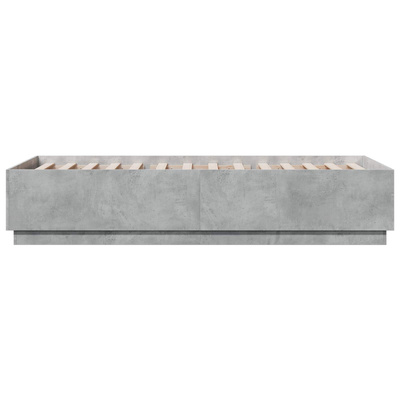Ramka łóżka Betonowy szary 80 x 200 cm Drewno inżynieryjne