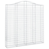 Kosze gabionowe, 2 szt, 200x30x200/220 cm, galwanizowane żelazo