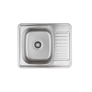 KEVIN 116 SteelQ zlewozmywak satyna z syfonem 1-komorowy z/o