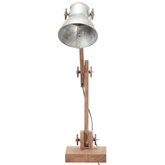 Industrialna lampa stołowa, srebrna, okrągła, 58x18x90 cm, E27