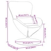 Fotel jajo Czarny 63 x 73 x 90 cm tkanina